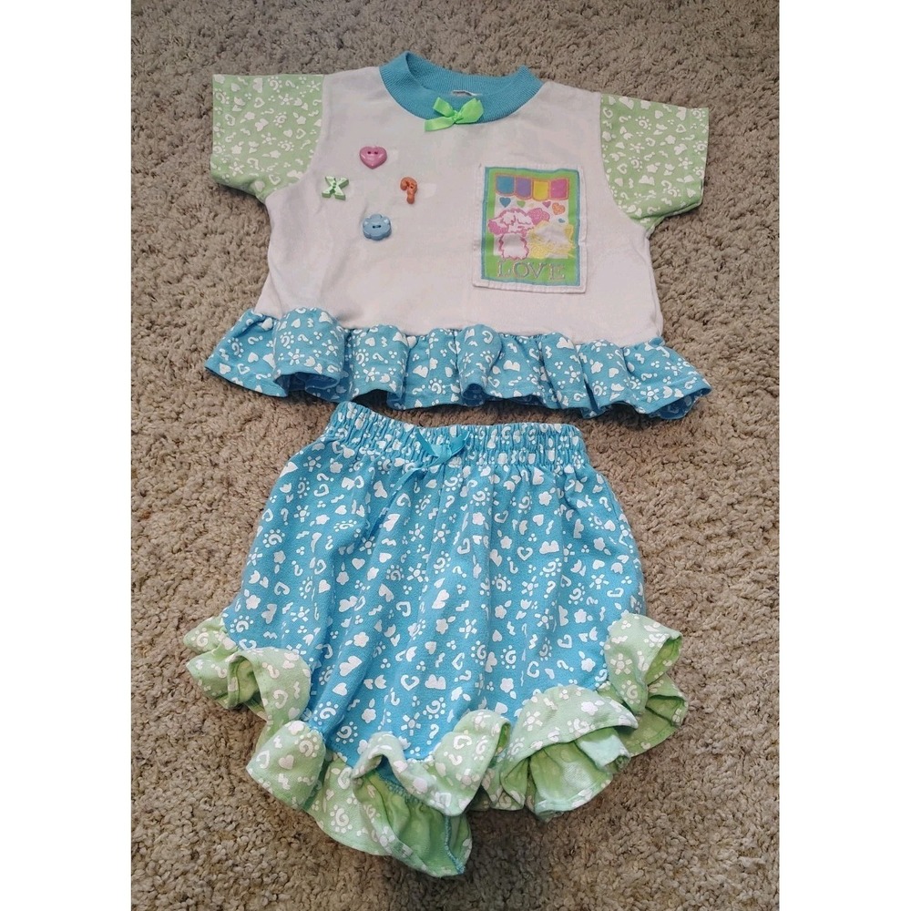 Vintage 90s Y2K Buster Brown Cat Dog Outfit Colorful Girls Size 3T
